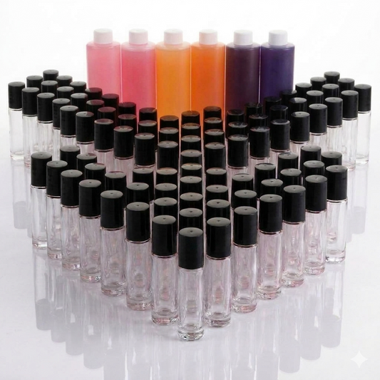 (6) 4 oz. Fragrance Body Oil + 72 1/3 oz bottles